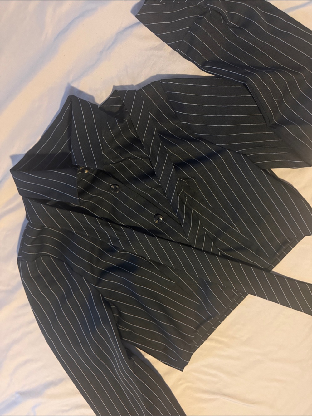 Commense Black Pinstripe Button-Down Shirt